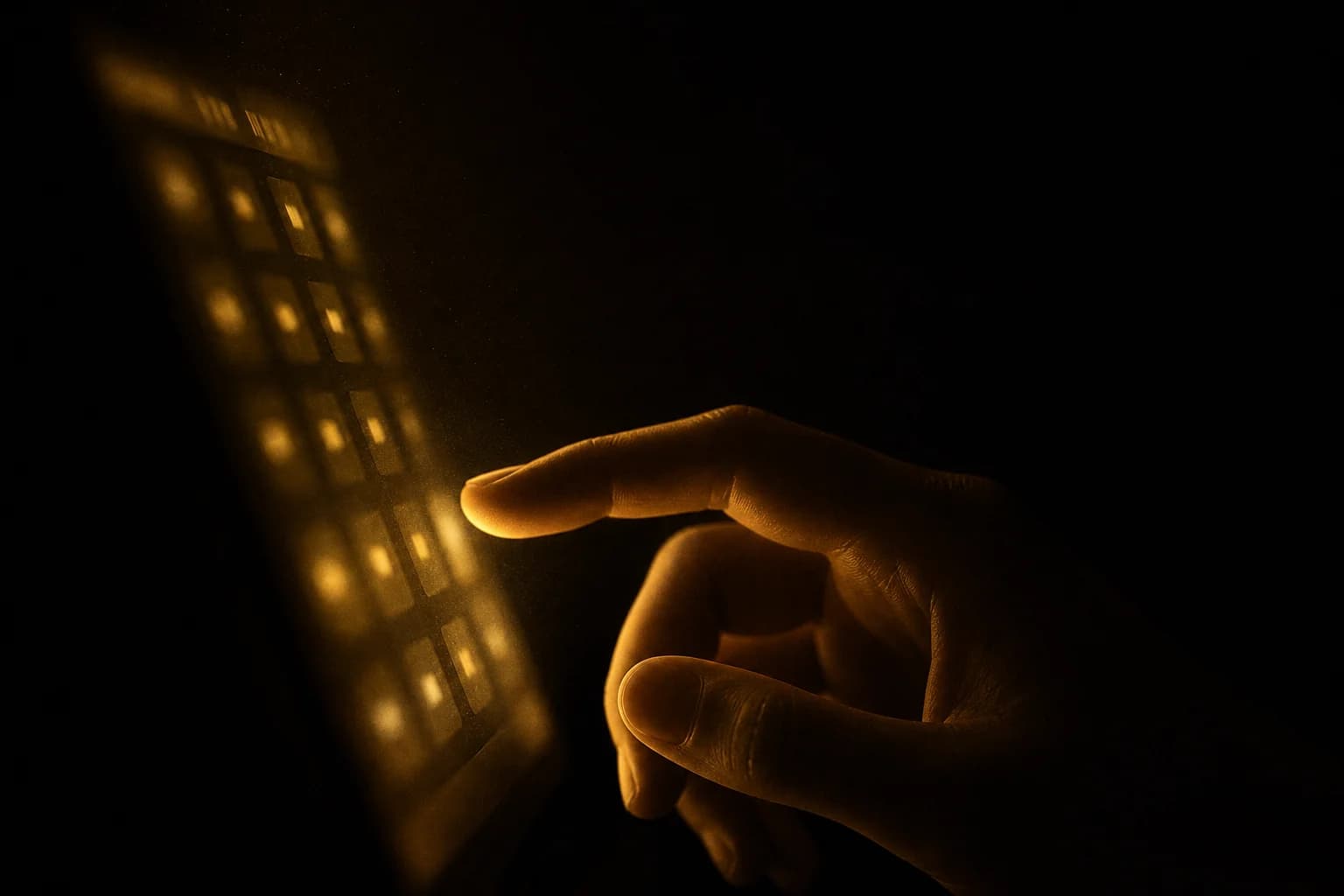 Choosing a time on a softly glowing screen in the dark